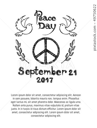 International Peace Day Poster Hippie Sign Icon 49750622