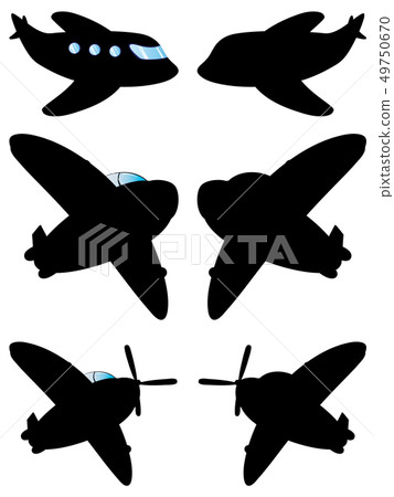Airplane Black Silhouette Airplane Black Silhouette 49750670