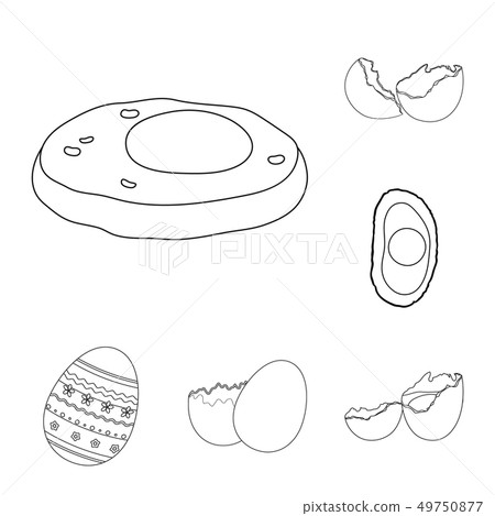 Vector design of egg and breakfast icon. Collection of egg and meal  stock vector illustration. 49750877