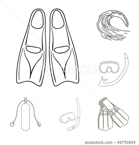 Isolated object of dive and scuba symbol. Set of dive and swim vector icon for stock. Isolated object of dive and scuba symbol. Set of dive and swim vector icon for stock. 49750895