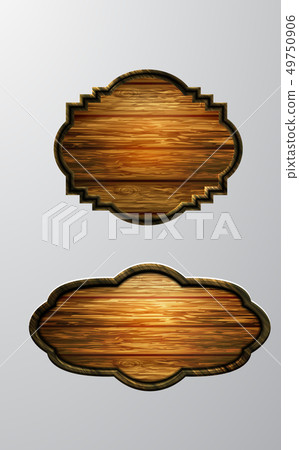 Vector realistic illustration of wooden signboard 49750906