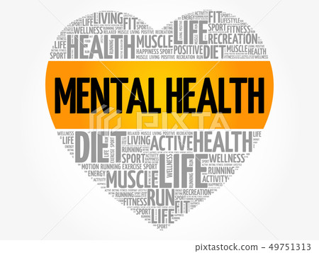 Mental health heart word cloud 49751313