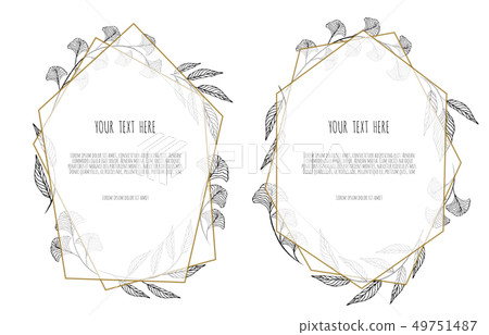 Vector floral design card. Greeting, postcard wedding invite template. Elegant frame with plant 49751487
