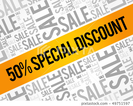 50% Special Discount sale word cloud 49751597