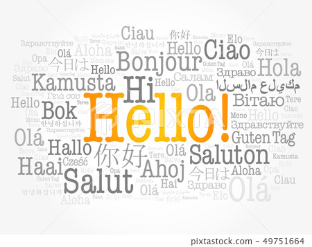 Hello word cloud in different languages 49751664