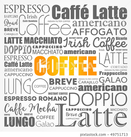 List of coffee drinks words cloud collage List of coffee drinks words cloud collage 49751713
