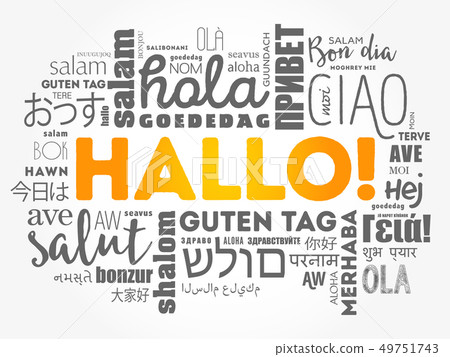 Hallo (Hello Greeting in German) word cloud Hallo (Hello Greeting in German) word cloud 49751743