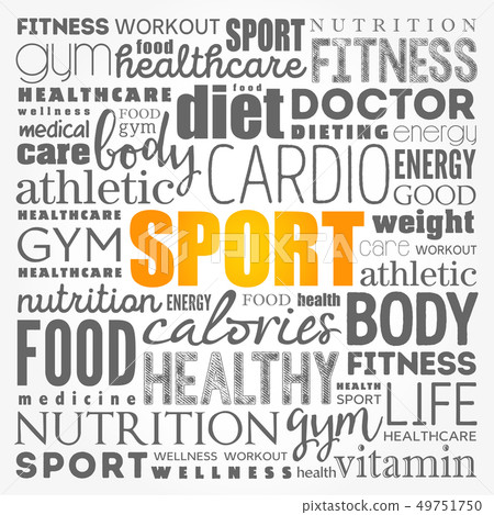 Sport Word Cloud Fitness Stock Illustration 49751750 Pixta