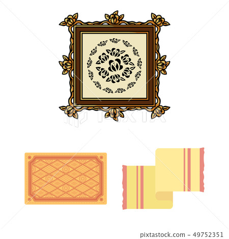 Isolated object of carpet and persian symbol. Collection of carpet and border stock symbol for web. 49752351