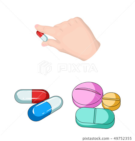 Vector design of pill and medicine logo. Set of pill and vitamin stock vector illustration. Vector design of pill and medicine logo. Set of pill and vitamin stock vector illustration. 49752355