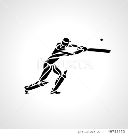 Batsman athlete playing cricket. Vector illustration eps10 49753353