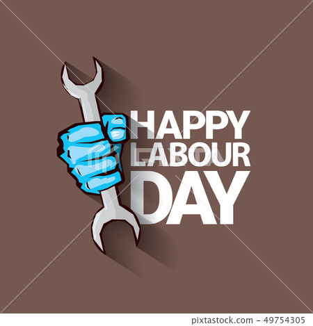 1 may - happy labour day. vector happy labour day poster or banner with clenched fist. workers day 1 may - happy labour day. vector happy labour day poster or banner with clenched fist. workers day 49754305
