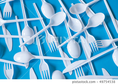 Plastic disposable cutlery, forbidden in EU Plastic disposable cutlery, forbidden in EU 49754538