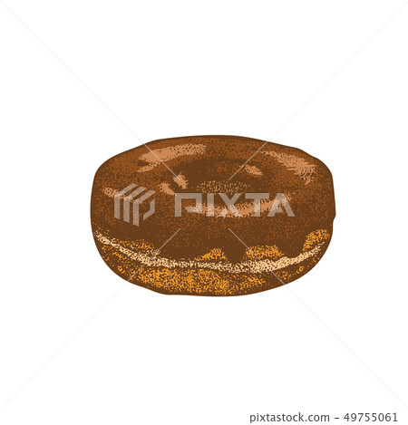 Isolated Colored Doughnut in Hand Drawn Style 49755061