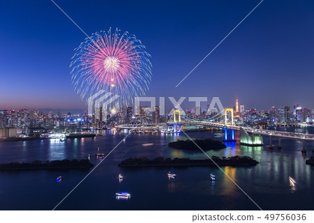 [日本，東京]台場的煙火圖像 49756036