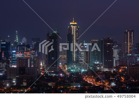 Philippines-Manila BGC cityscape night view 49758004