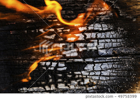 Texture of close up wood plate and fired. 49758399