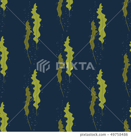 Seamless marine pattern with seaweed Kelp Seamless marine pattern with seaweed Kelp 49758486