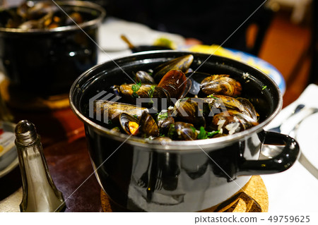 Mussel wine steamed Mussel wine steamed 49759625
