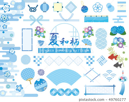 Summer Japanese Pattern Fashionable Ornament Stock Illustration