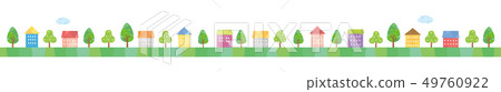 Line material-landscape with a cute house, summer Line material-landscape with a cute house, summer 49760922