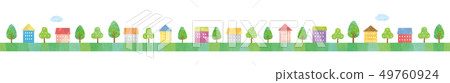 Line material-landscape with a cute house, summer Line material-landscape with a cute house, summer 49760924