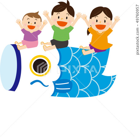 Koinobori and children (Banzai) 49760957