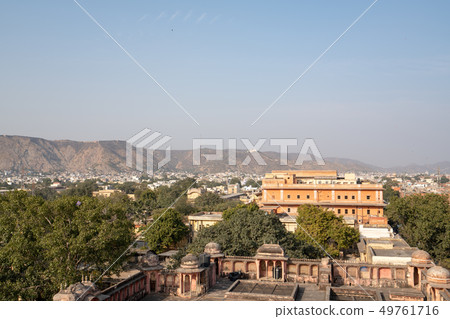 Landscape of Jaipur seen from Hawa Mahal Landscape of Jaipur seen from Hawa Mahal 49761716
