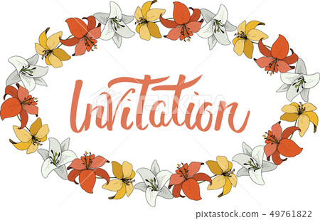 Vector Lily botanical flower. Wild spring leaf wildflower isolated. Engraved ink art. Frame border 49761822