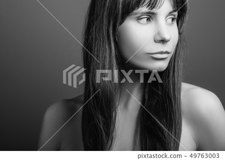 interested fascinated calm emotion girl portrait interested fascinated calm emotion girl portrait 49763003