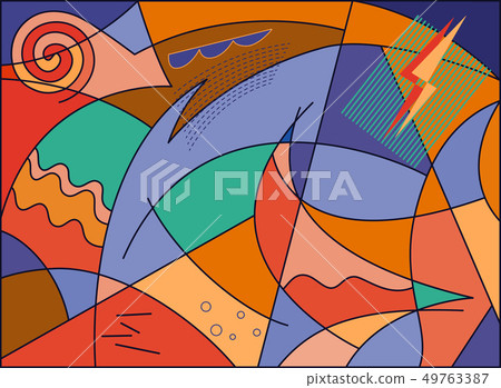 Abstract sea with the sail Abstract sea with the sail 49763387