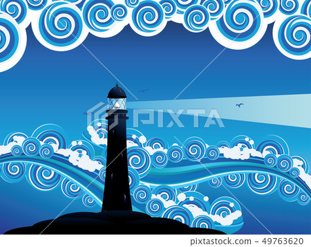 Lighthouse in the Sea 49763620