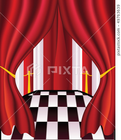 Interior with Red Curtains Interior with Red Curtains 49763639