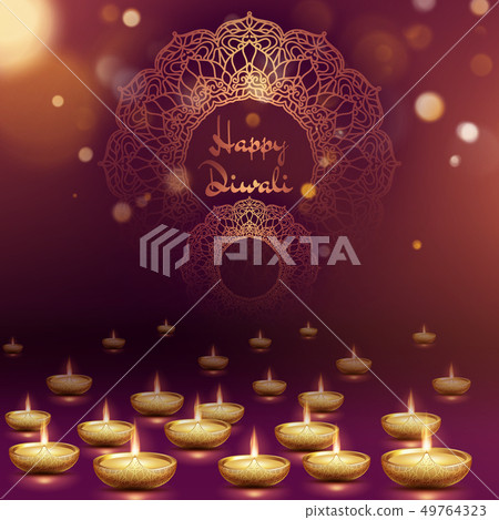 Happy diwali diya oil lamp template. Indian deepavali hindu festival of lights. EPS 10 Happy diwali diya oil lamp template. Indian deepavali hindu festival of lights. EPS 10 49764323