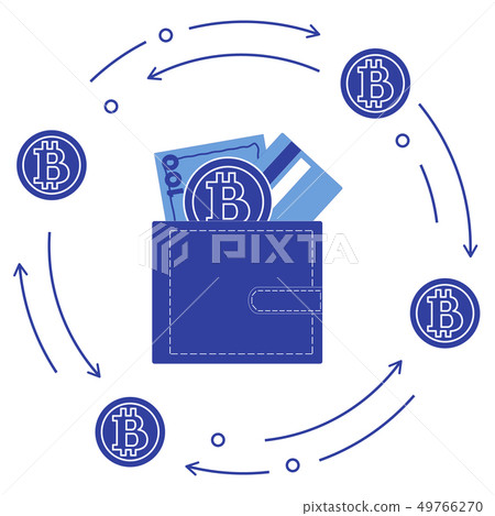 Purse with banknote, credit card and bitcoin Purse with banknote, credit card and bitcoin 49766270