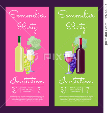 Sommelier Party Invitation on Vector Illustration 49766993