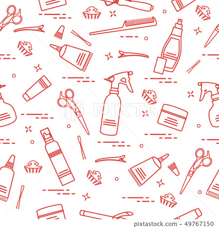 Seamless pattern with professional hairdresser Seamless pattern with professional hairdresser 49767150