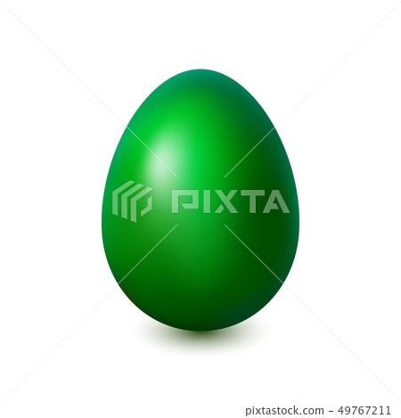 Acid green Easter egg on a white background 49767211