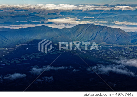 Asagiri plateau and shadow Fuji seen from the summit of Mt. Fuji 49767442