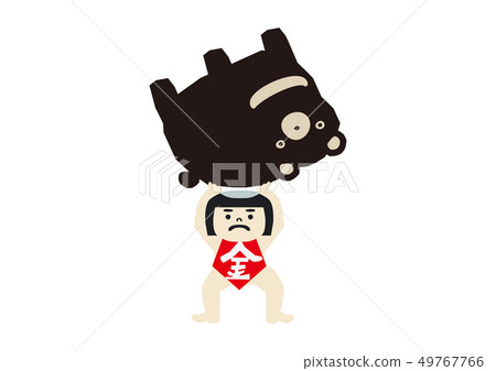 本賽季的形象。日本季節的例證。可能娃娃。兒童節的插圖素材。金太郎。坂田金 49767766