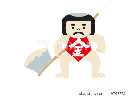 本賽季的形象。日本季節的例證。可能娃娃。兒童節的插圖素材。金太郎。坂田金 49767782