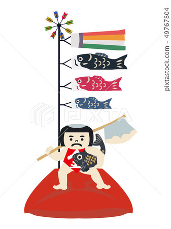 The image of the season of the season. Illustration of the Japanese season. May doll. Illustration material of children's day. Kintaro. Sakata gold 49767804