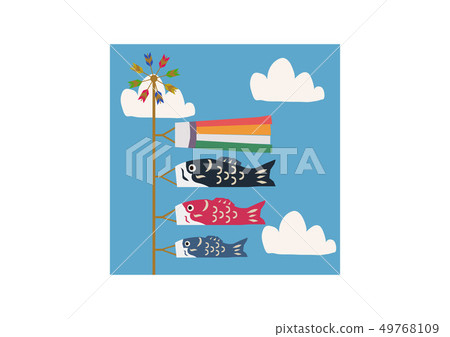 The image of the season of the season. carp streamer. Illustration of the Japanese season. Illustration material of children's day. 49768109