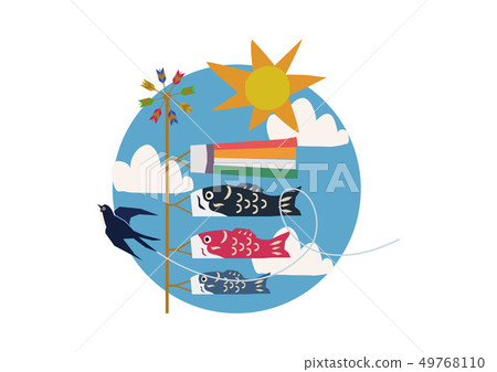 The image of the season of the season. carp streamer. Illustration of the Japanese season. Illustration material of children's day. 49768110