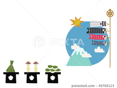 The image of the season of the season. carp streamer. Illustration of the Japanese season. Illustration material of children's day. The image of the season of the season. carp streamer. Illustration of the Japanese season. Illustration material of children's day. 49768123