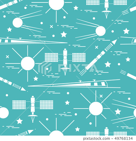 Seamless pattern with variety space exploration Seamless pattern with variety space exploration 49768134