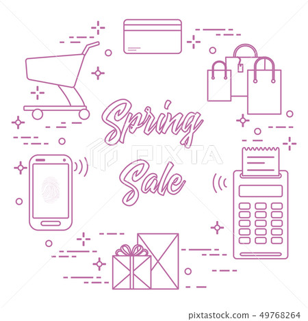 Spring sale Shopping icons. - Stock Illustration [49768264] - PIXTA
