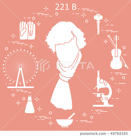 Private detective Sherlock Holmes with variety Private detective Sherlock Holmes with variety 49768385