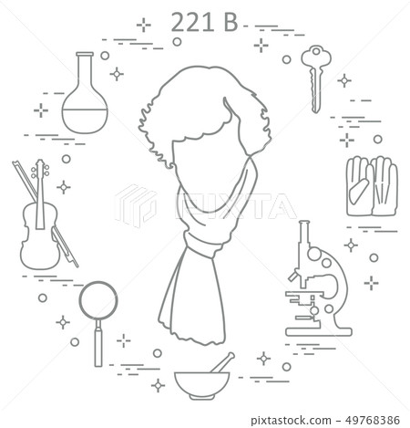 Private detective Sherlock Holmes with variety Private detective Sherlock Holmes with variety 49768386