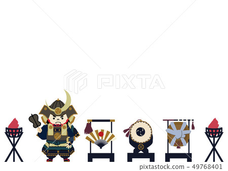 The image of the season of the season. Illustration of the Japanese season. May doll. Illustration material of children's day. Samurai. 49768401